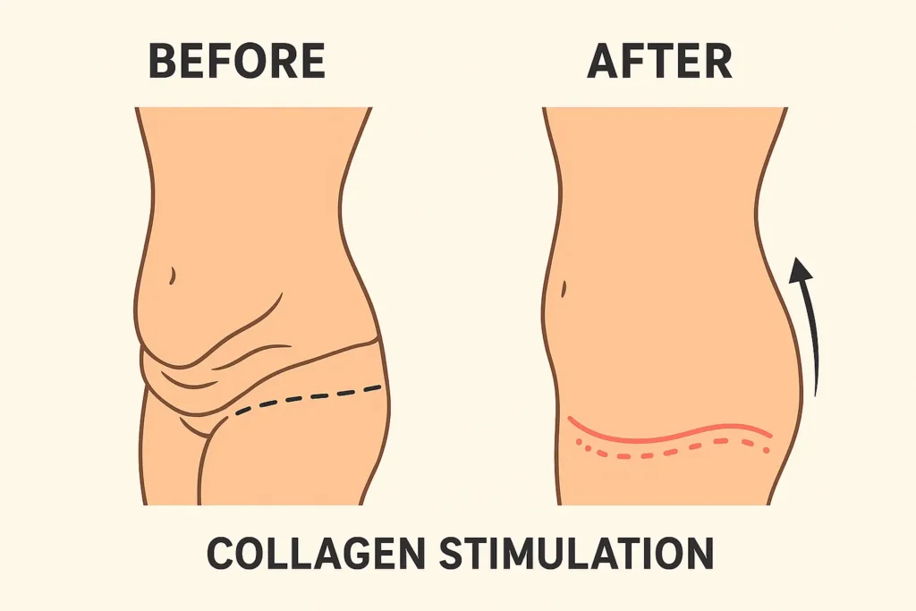 Before and after results for sagging skin after weight loss injections Malvern Link